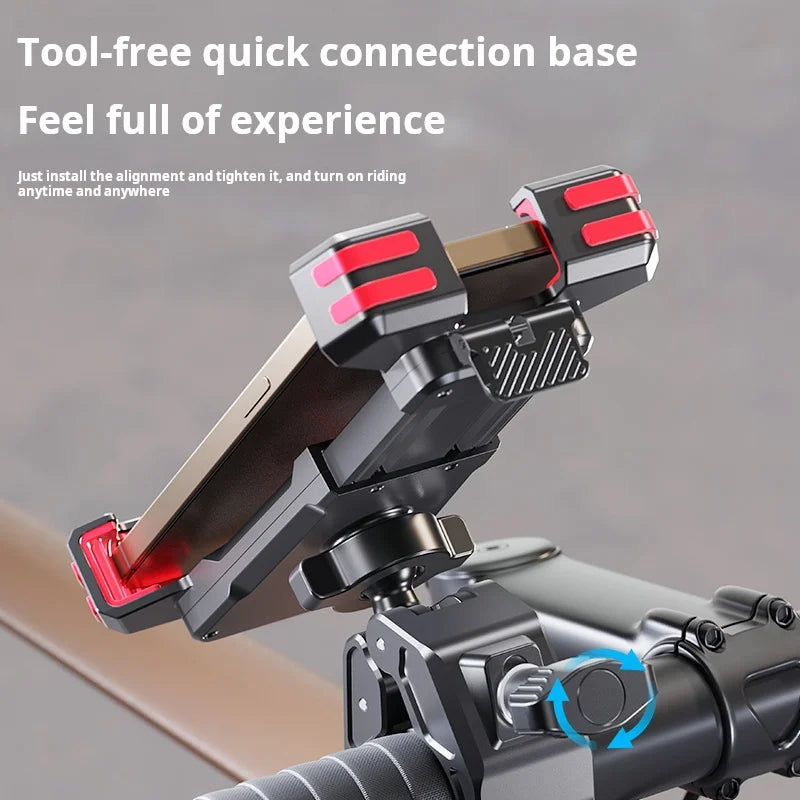 JG-360 Smart Phone Mount for Bicycles Motorcycles One-Click Lock Installation Shock-Absorbing Waterproof Flexible Adjustable