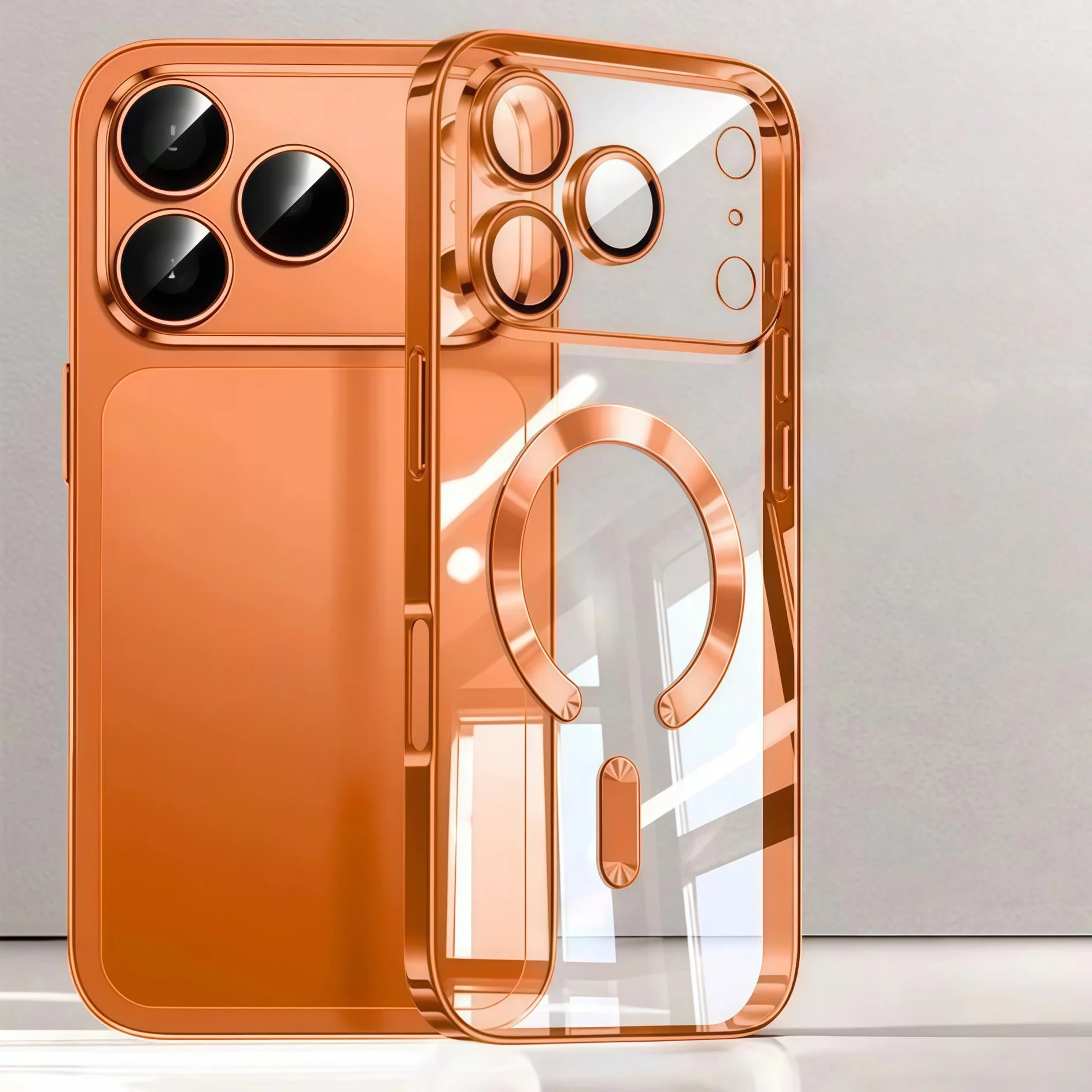 Camera Protection Clear Luxury Plating Cover Soft TPU Drop Protective With Magnetic Phone Case For IPhone17Pro Max/17Pro/Air/17