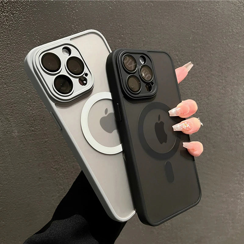 Luxury Matte Armor Magnetic Case – Premium Protection & Modern Style for iPhone 11 12 13 14 15 16 17 Air Pro Max