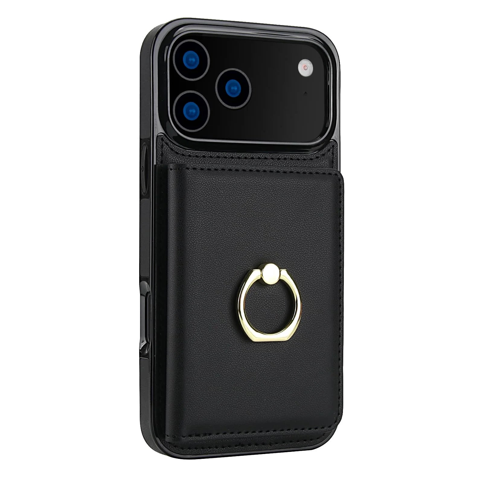 Leather Wallet Case with Card Holder, RFID Blocking, 360° Magnetic Ring Stand.Leather Case For iPhone 18 Pro Max 17 16 15 14 13 Plus Air