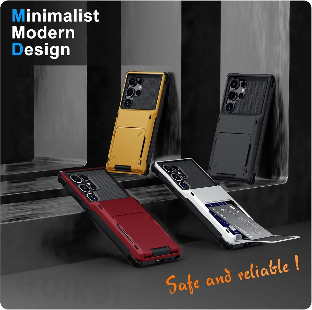 For Samsung Galaxy S26 Ultra S25 S24 S23 S25 FE A17 A56 A37 Card Holder Case Heavy Duty Wallet Hidden Flip Slot Protective Cover