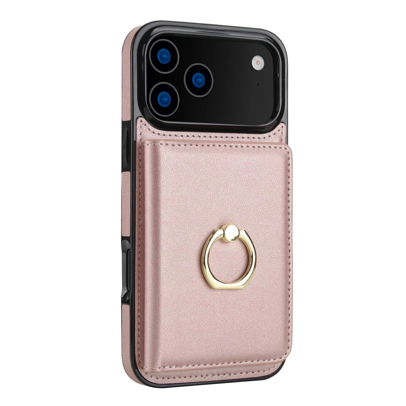 Leather Wallet Case with Card Holder, RFID Blocking, 360° Magnetic Ring Stand.Leather Case For iPhone 18 Pro Max 17 16 15 14 13 Plus Air