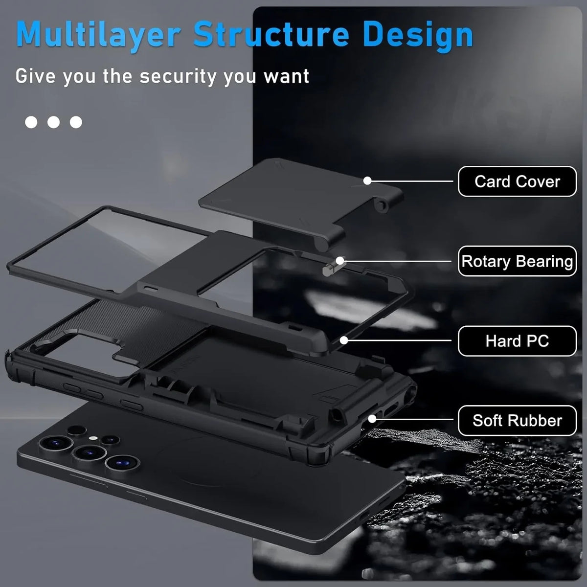 For Samsung Galaxy S26 Ultra S25 S24 S23 S25 FE A17 A56 A37 Card Holder Case Heavy Duty Wallet Hidden Flip Slot Protective Cover