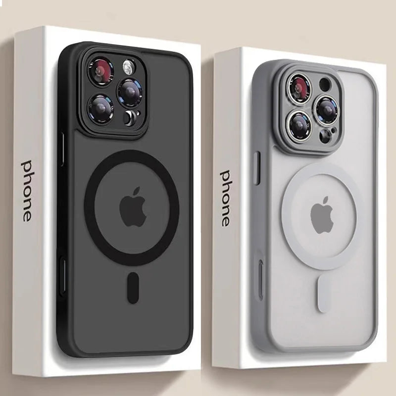 Luxury Matte Armor Magnetic Case – Premium Protection & Modern Style for iPhone 11 12 13 14 15 16 17 Air Pro Max