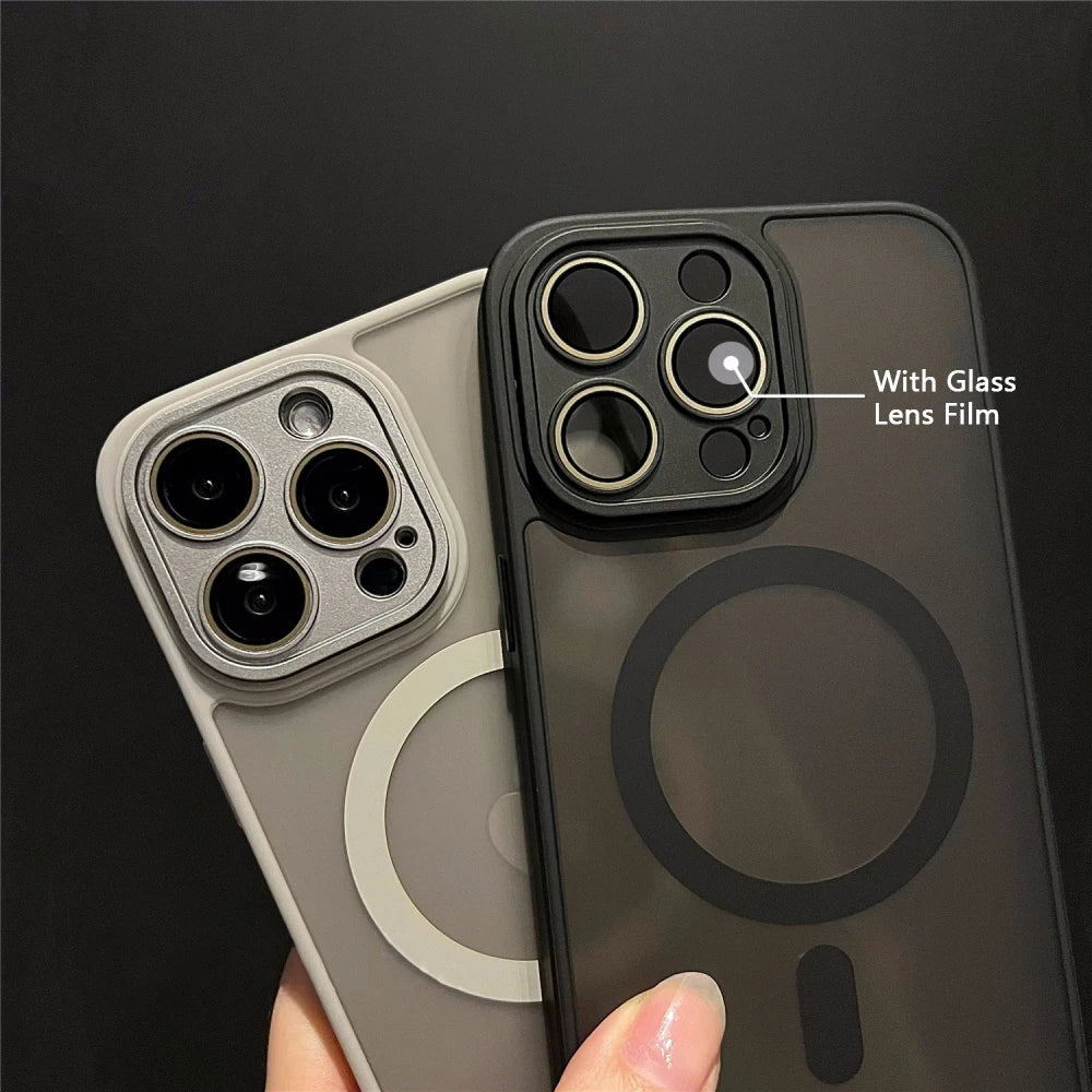 Luxury Matte Armor Magnetic Case – Premium Protection & Modern Style for iPhone 11 12 13 14 15 16 17 Air Pro Max