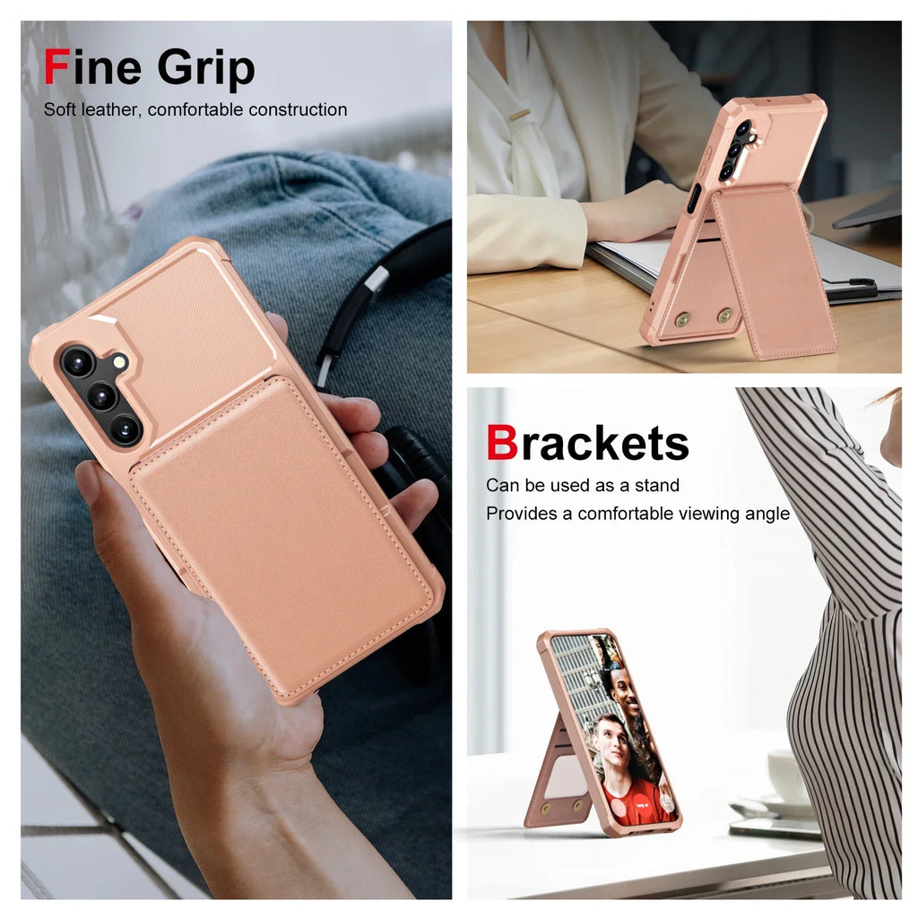 For Samsung S26 S25 S24 S23 S22 Ultra Plus FE A57 A37 A17 A56 A36 A16 A55 A35 A15 Wallet Case with Card Holder Slot Phone Cover
