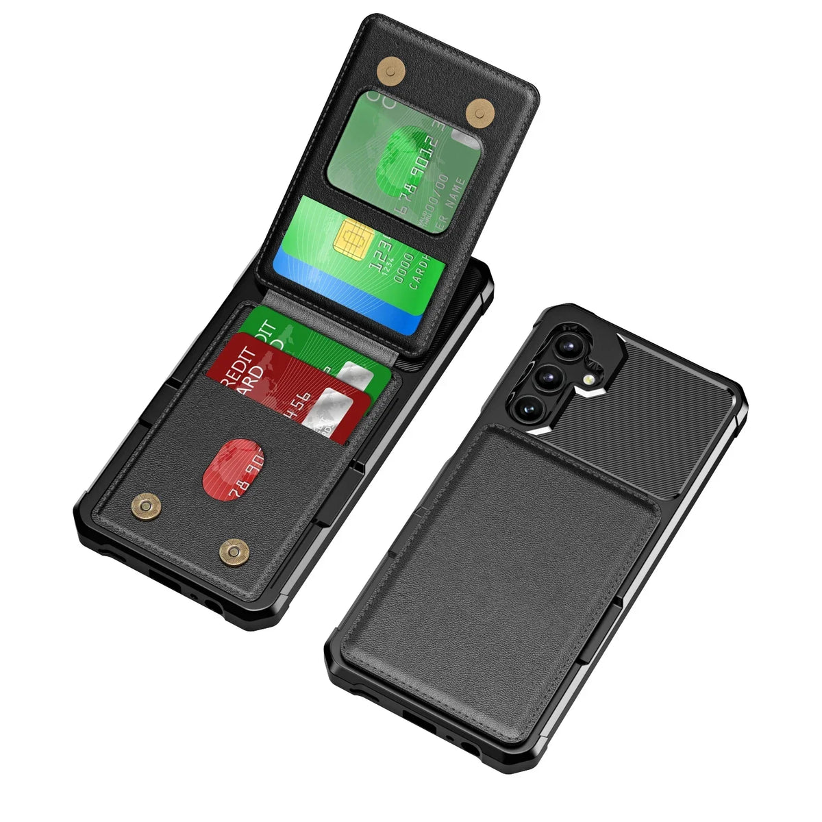 For Samsung S26 S25 S24 S23 S22 Ultra Plus FE A57 A37 A17 A56 A36 A16 A55 A35 A15 Wallet Case with Card Holder Slot Phone Cover