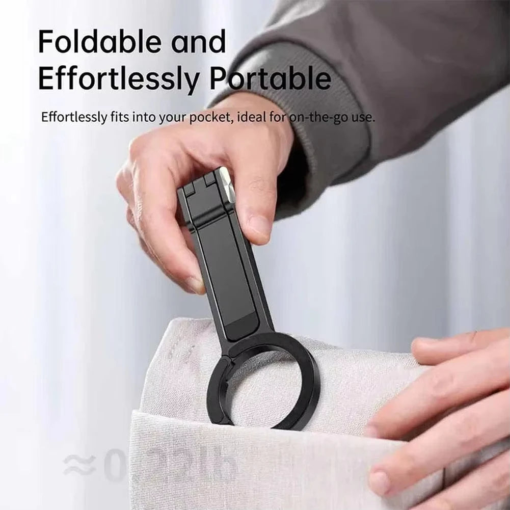 Foldable Phone Tripod Carabiner-Mounted For iPhone 17 16 15 Portable Dual-sided Magnetic Tripod Desk Mount Phone Handle Holder