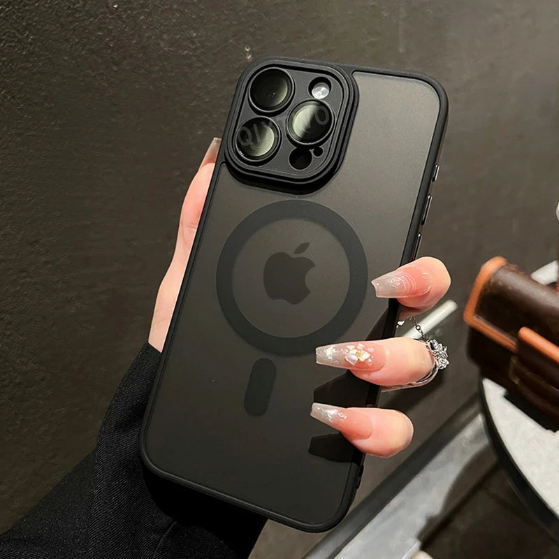 Luxury Matte Armor Magnetic Case – Premium Protection & Modern Style for iPhone 11 12 13 14 15 16 17 Air Pro Max
