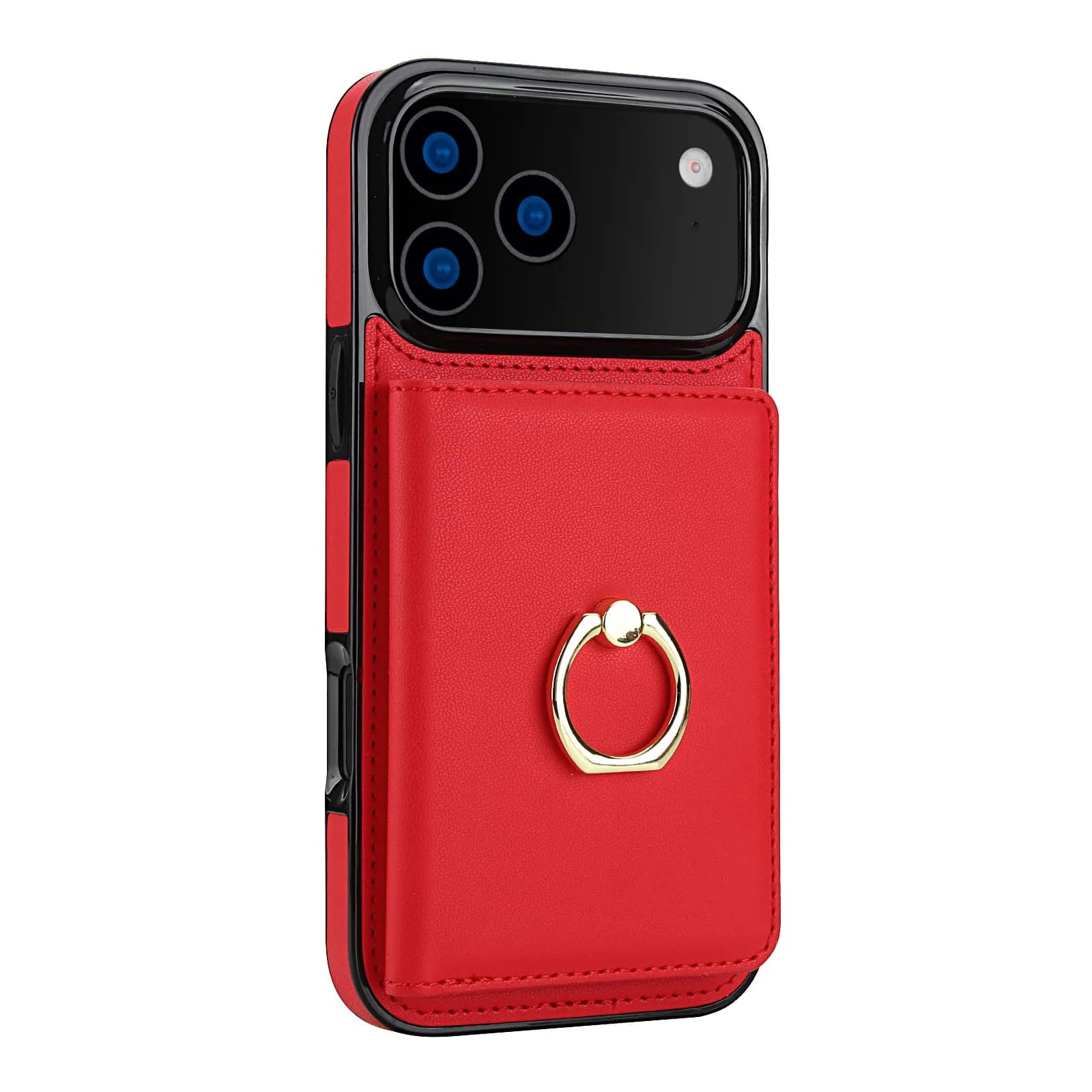 Leather Wallet Case with Card Holder, RFID Blocking, 360° Magnetic Ring Stand.Leather Case For iPhone 18 Pro Max 17 16 15 14 13 Plus Air