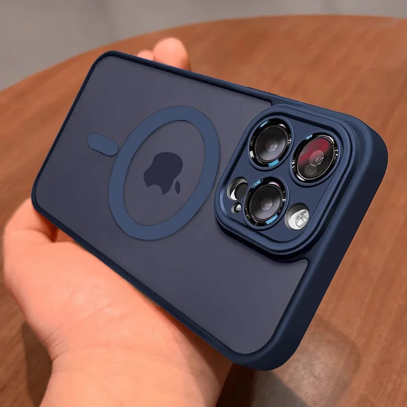 Luxury Matte Armor Magnetic Case – Premium Protection & Modern Style for iPhone 11 12 13 14 15 16 17 Air Pro Max