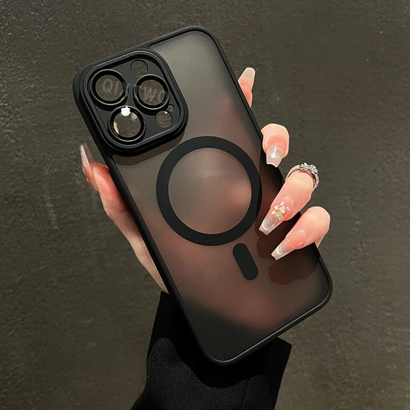 Luxury Matte Armor Magnetic Case – Premium Protection & Modern Style for iPhone 11 12 13 14 15 16 17 Air Pro Max