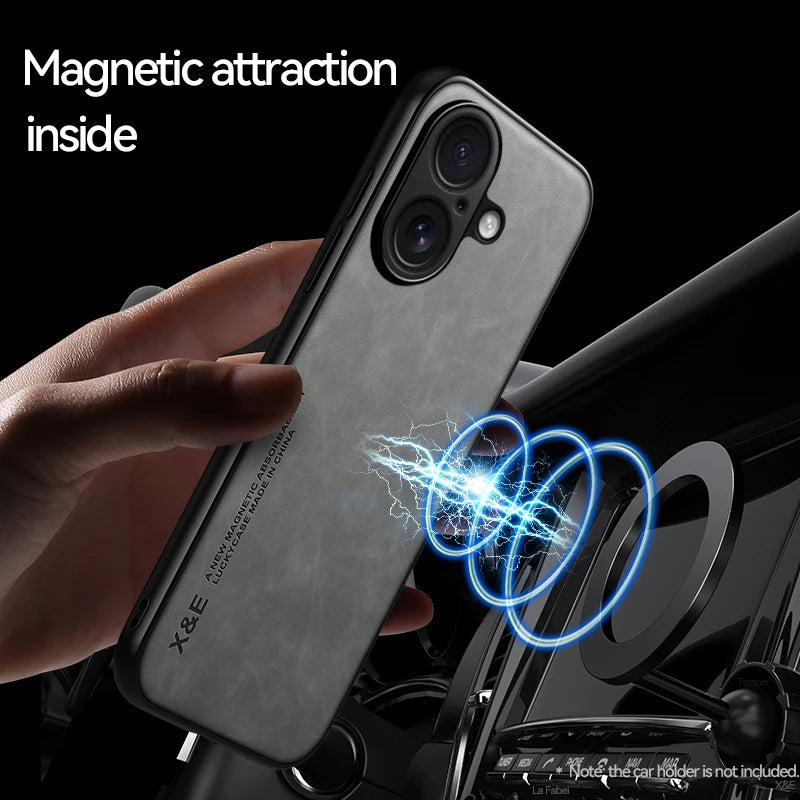 Shockproof Case for iPhone 17 Pro Max 17 Air Protective Cover Magnetic Car Holder Phone Coque Fundas For iPhone 16 Pro 16E