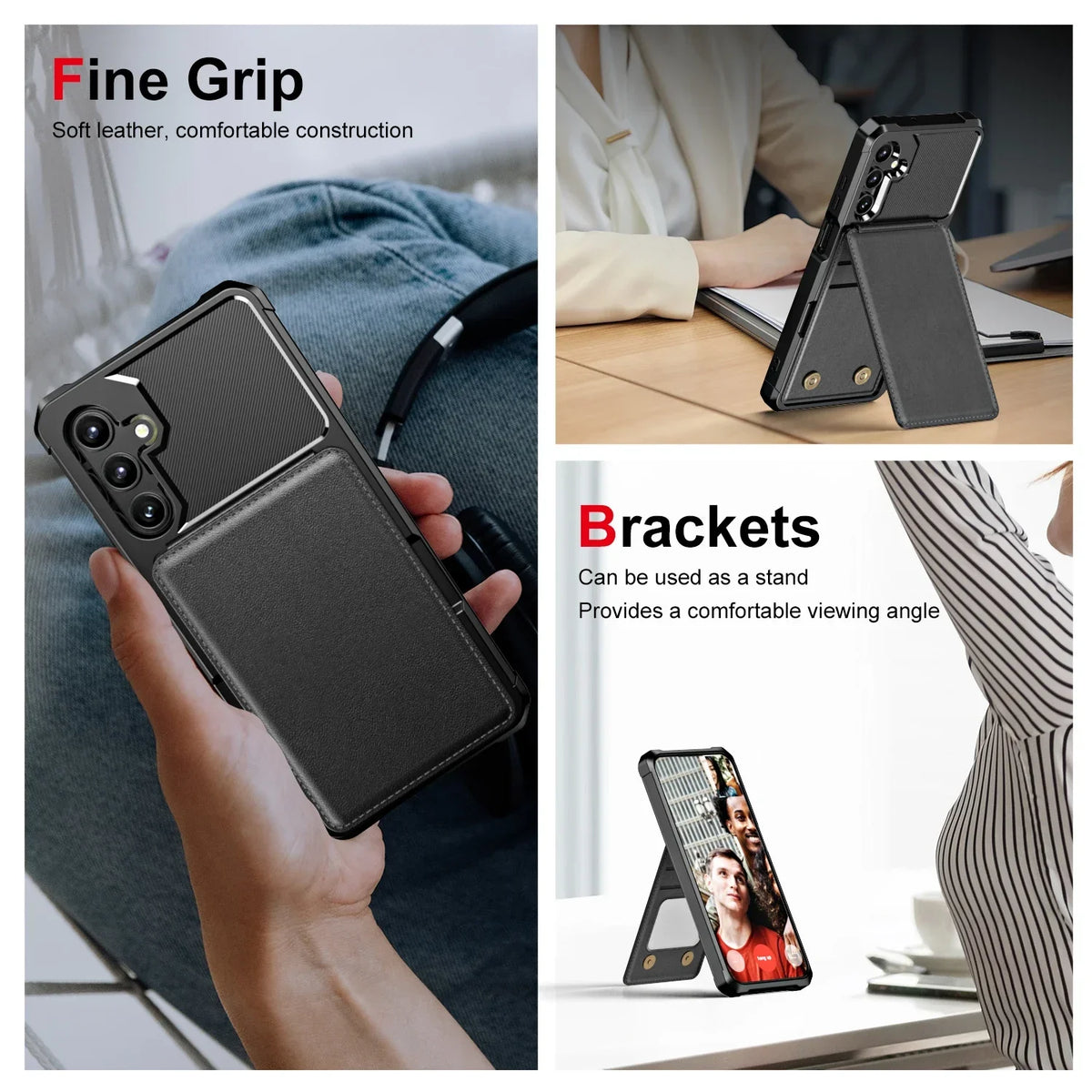 For Samsung S26 S25 S24 S23 S22 Ultra Plus FE A57 A37 A17 A56 A36 A16 A55 A35 A15 Wallet Case with Card Holder Slot Phone Cover